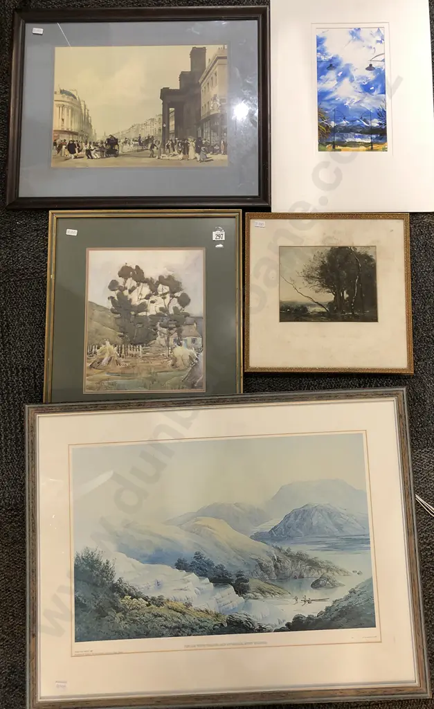 Four Framed Prints and Originals and One Loose Work Image 1++