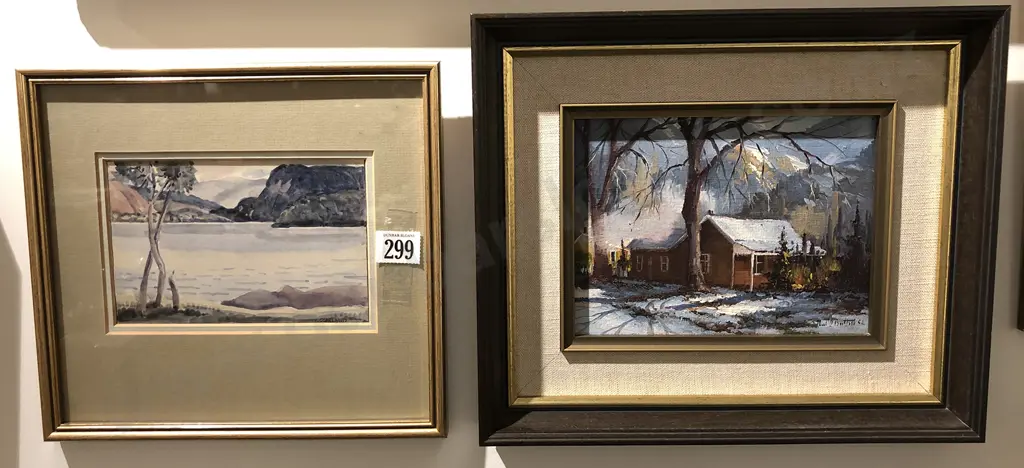 Ivy Copeland watercolour and Neil Bartlett Landscape oil on board Image 1++