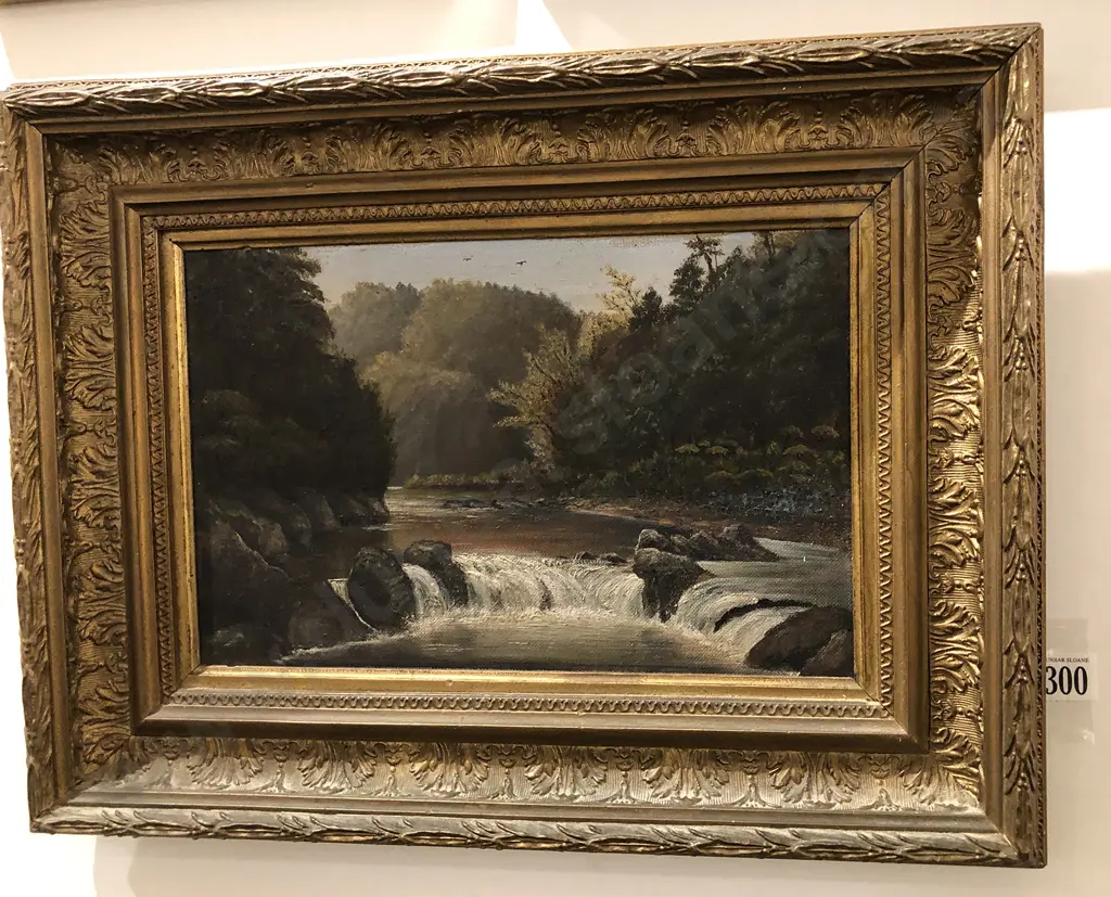 Gilt Framed Vintage River Landscape oi on board Image 1++