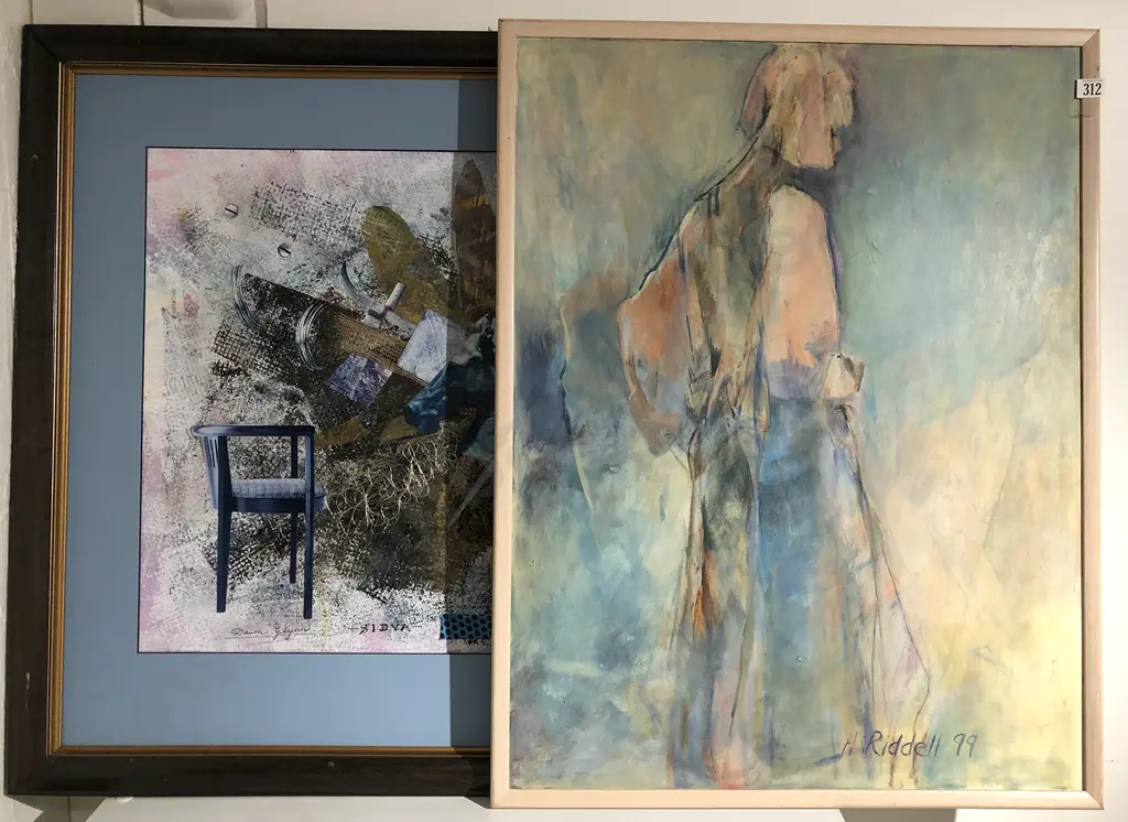 H Riddell 'Dreamtripper' acrylic on board together with Dawn Glynn Work Image 1++