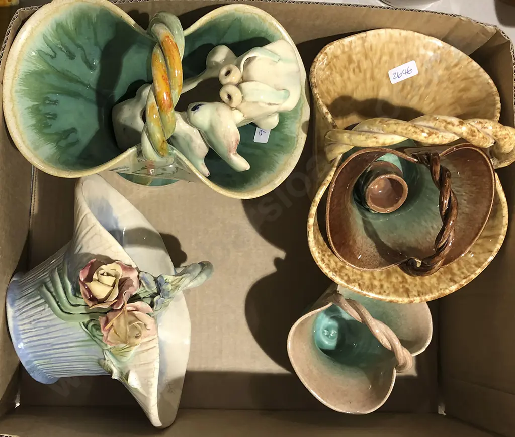 Box of Assorted Pottery Vases and Ornaments Image 1++