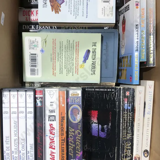 Two Boxes of Books and DVDs