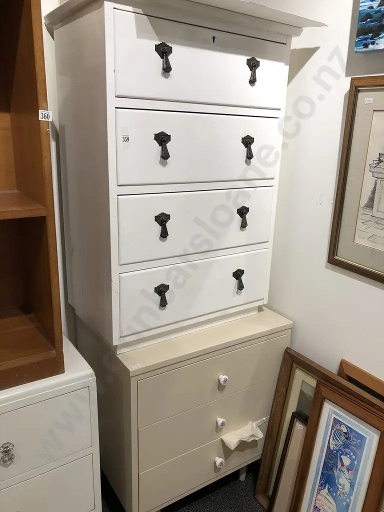 White Painted Chest of Drawers and Bedside Drawers (a/f) Image 1++
