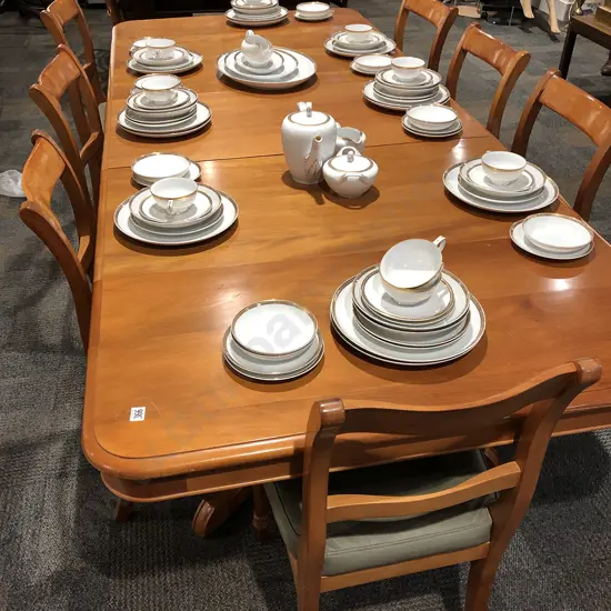 Swamp Kauri Extension Dining Table and Seven Chairs