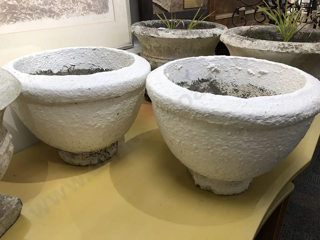 Pair of Concrete Planters Image 1++