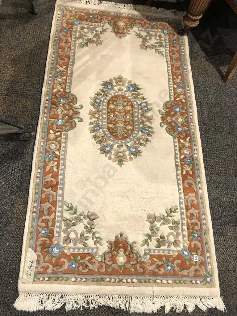 Chinese Floral Floor Rug 184 x 95cm Image 1++