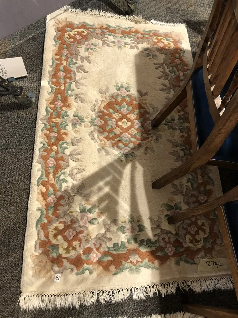 Chinese Floral Floor Rug 152 x 94cm Image 1++