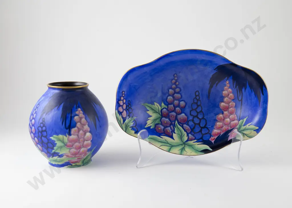 Carlton Ware Foxgloves Pattern Vase & Bowl Image 1++