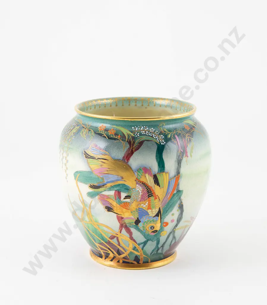 Rare Carlton Ware Shabunkin River Fish Pattern Vase Image 1++