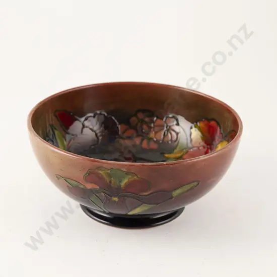 Modern Moorcroft Slipper Orchid Fruit Bowl