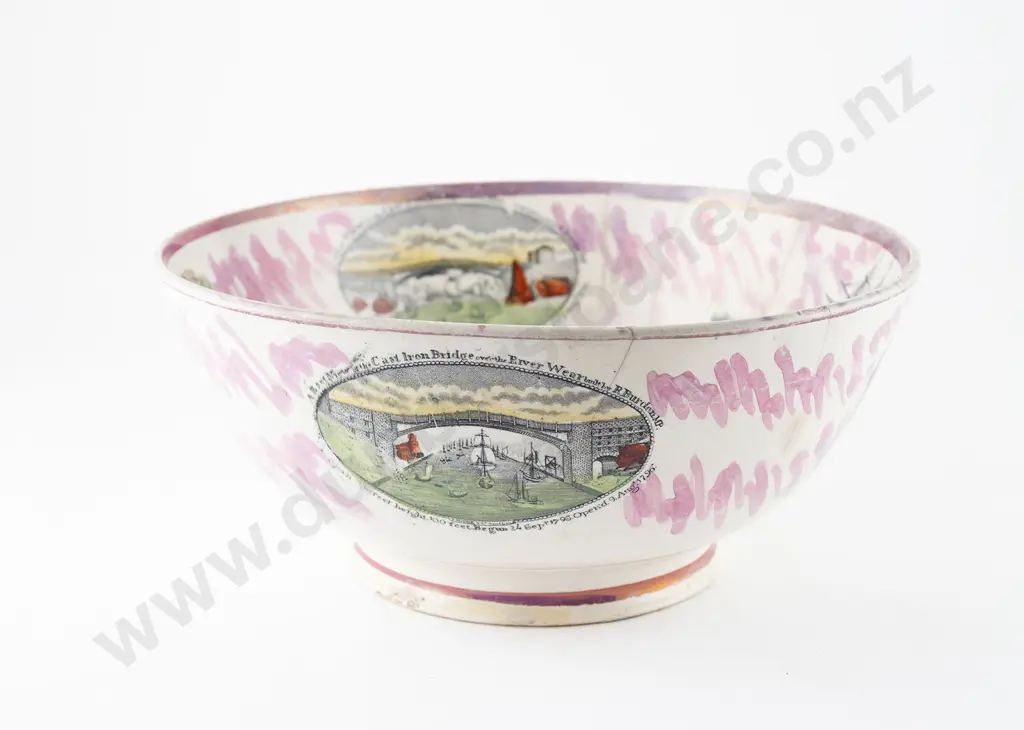Large C19th Sunderland Lustre Bowl By Moore & Co Southwick Image 1++