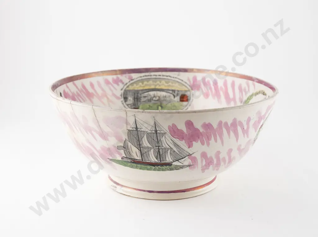 Large C19th Sunderland Lustre Bowl By Moore & Co Southwick Image 1++