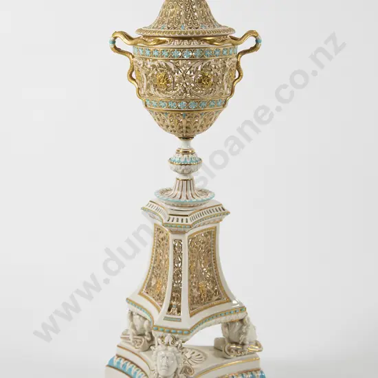 Rare Grainger Worcester Reticulated Exhibition Vase