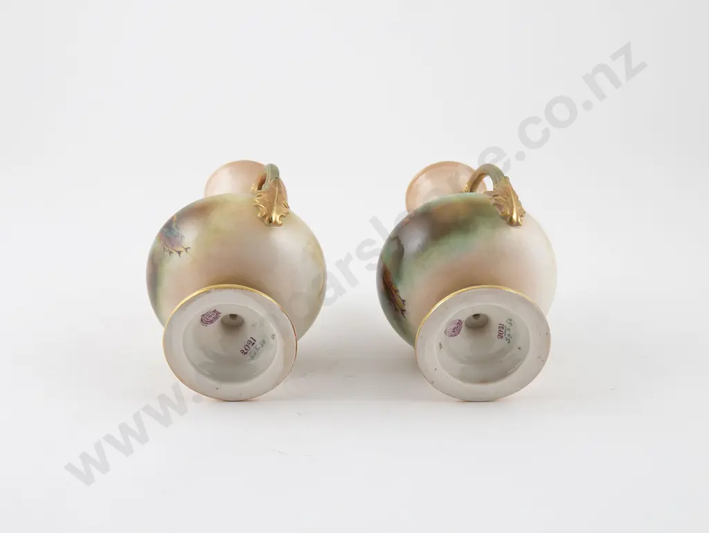 Pair Royal Worcester Posy Vases Image 1++