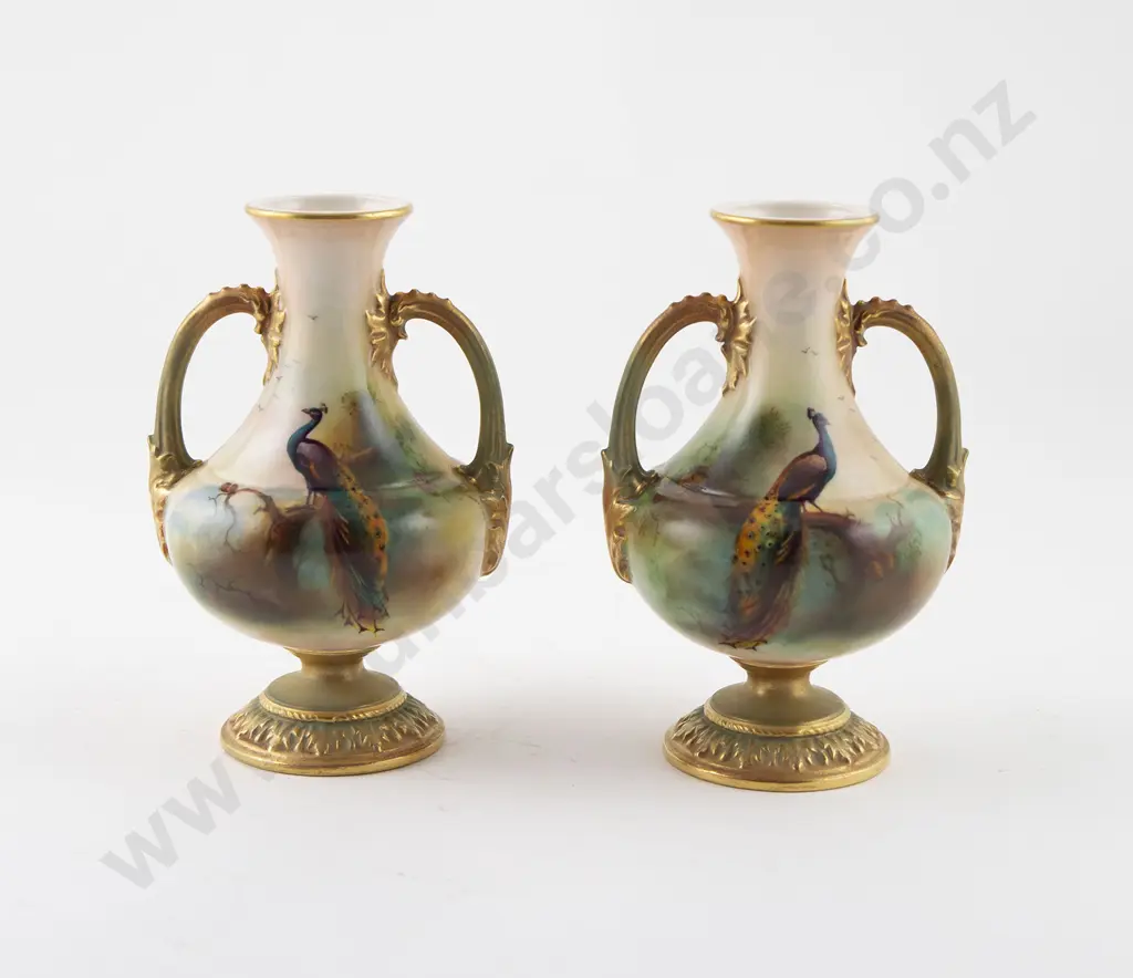 Pair Royal Worcester Posy Vases Image 1++