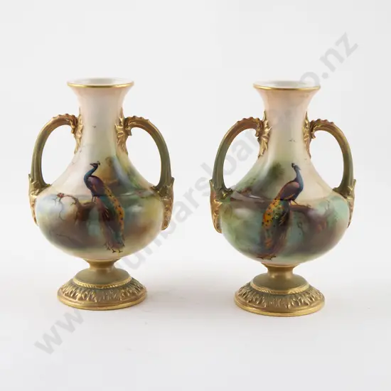 Pair Royal Worcester Posy Vases