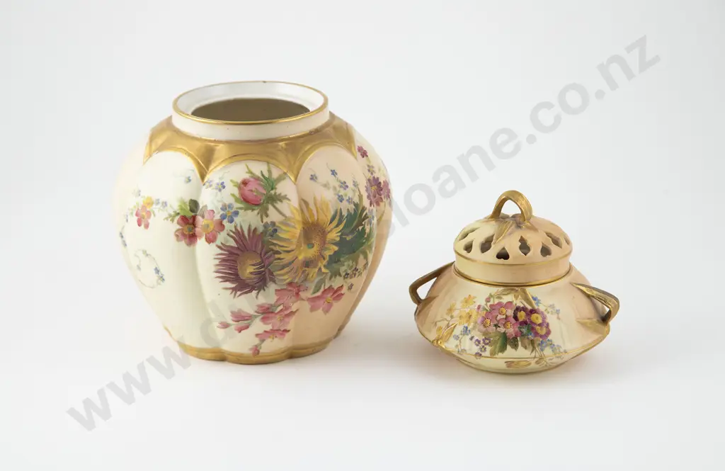 Two Royal Worcester Pot Pourri Vases Image 1++