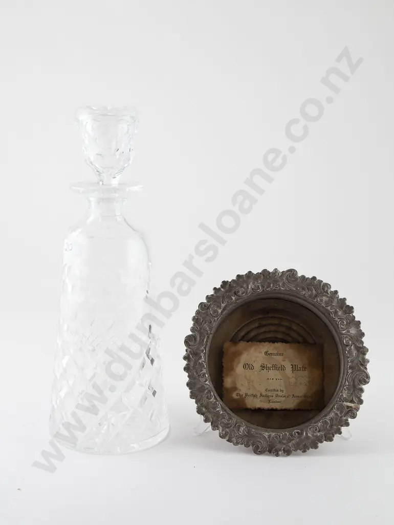 S/P Wine Coaster & Cut Glass Decanter Image 1++