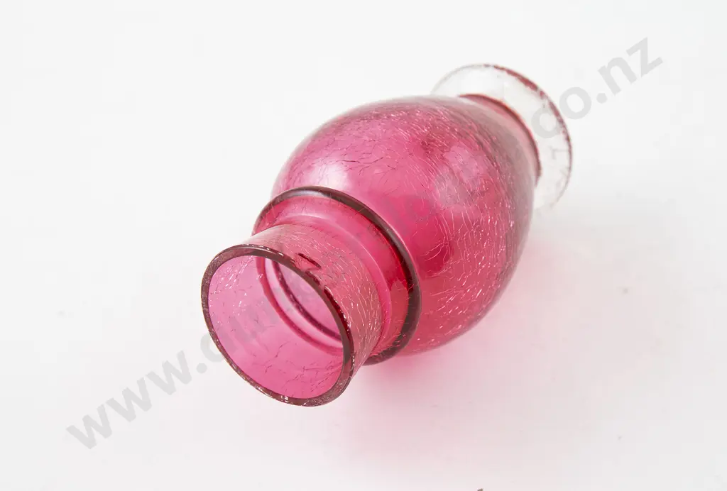 Two Victorian Cranberry Jar and Covers Image 1++