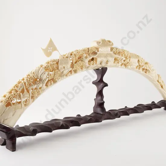 Large Ivory Tusk Bridge on Stand