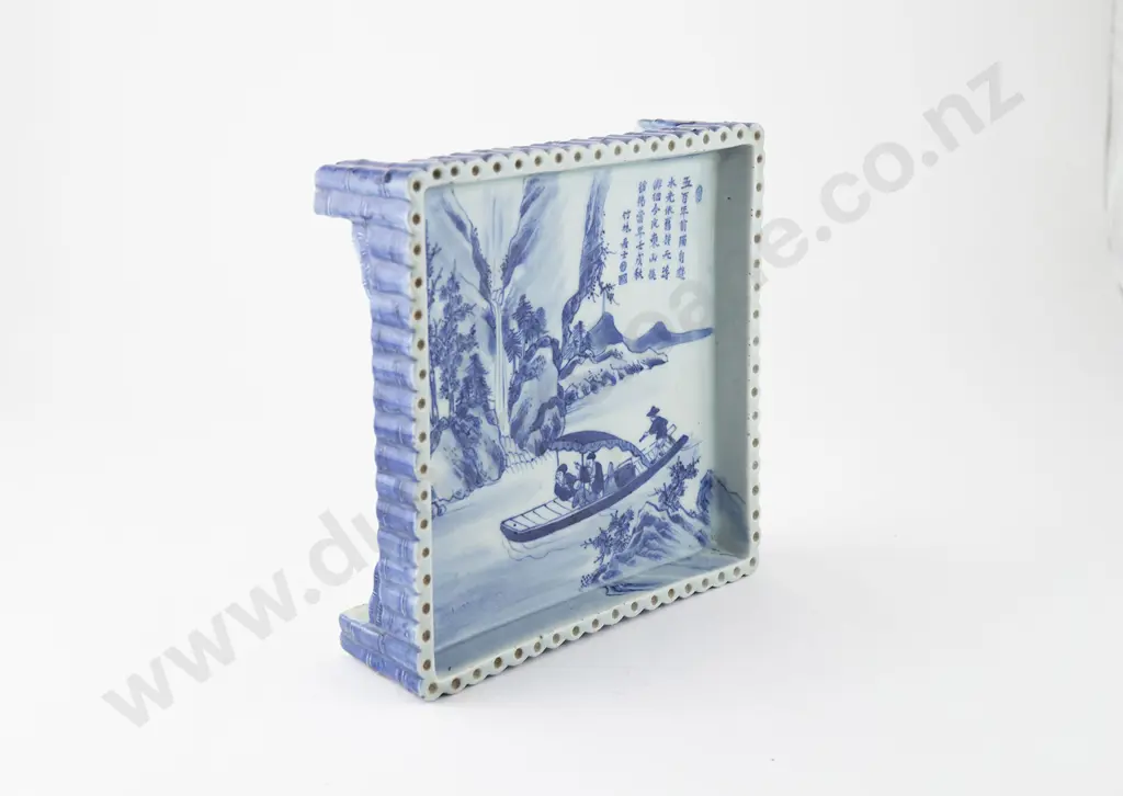 Chinese Blue & White Square Shaped Dish Image 1++