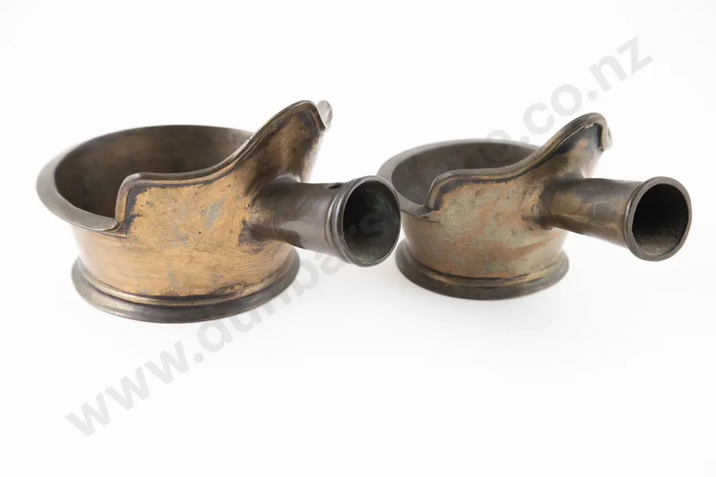 Two Chinese Heavy Bronze Grain Scoops Image 1++