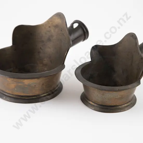 Two Chinese Heavy Bronze Grain Scoops