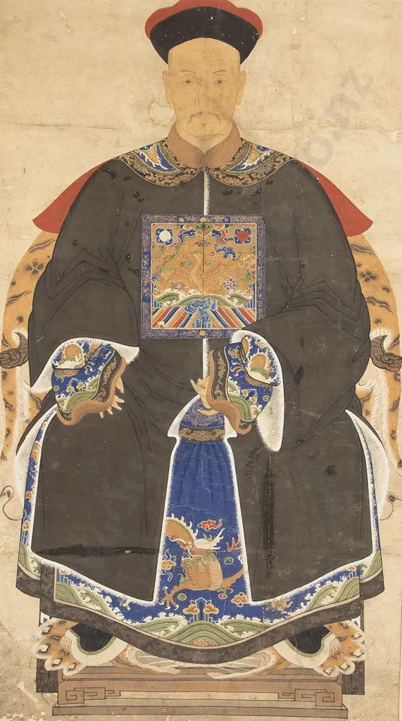 Chinese Scroll Portrait Of A Court Official Image 1++