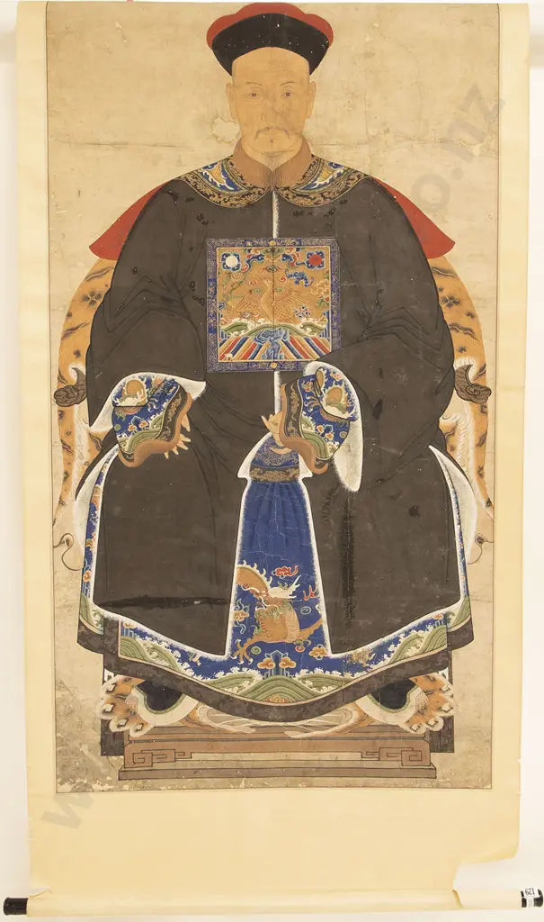 Chinese Scroll Portrait Of A Court Official Image 1++
