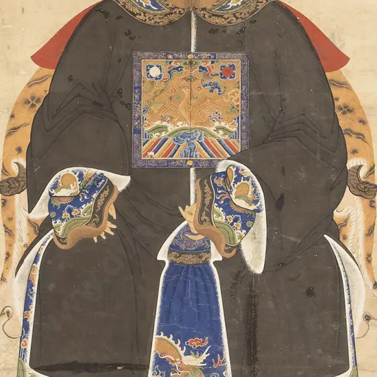 Chinese Scroll Portrait Of A Court Official
