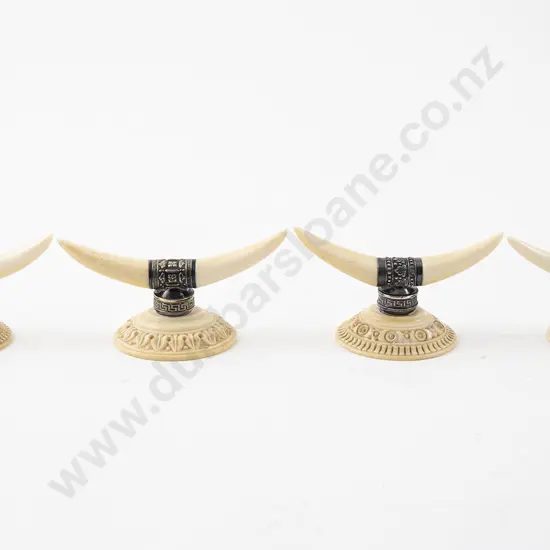 Set of Four Late Victorian S/S & Ivory Knife Rests