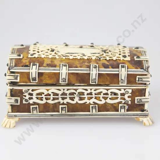 Anglo Indian Tortoiseshell & Bone Jewellery Box
