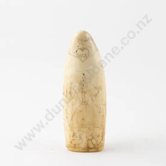 C19th Scrimshaw Whale Tooth