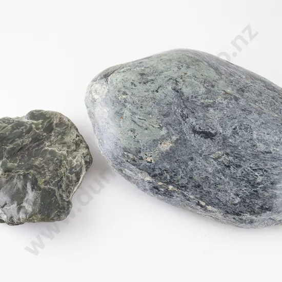 Large Polished Greenstone Boulder & Smaller Example