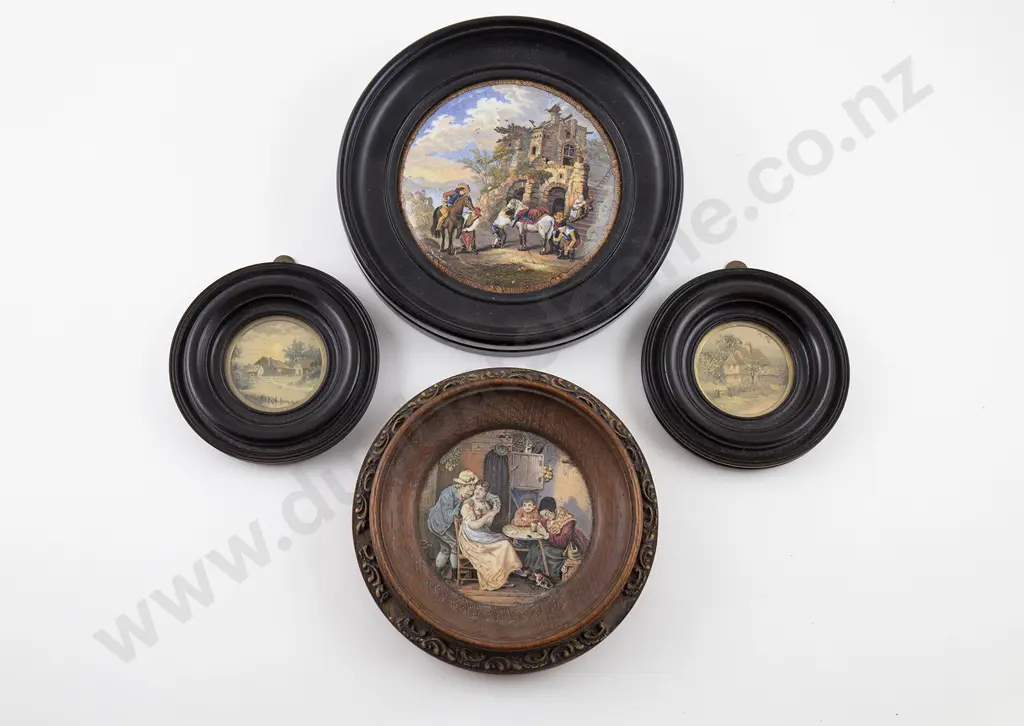 Two Victorian Framed Pratt Ware Pot Lids Image 1++