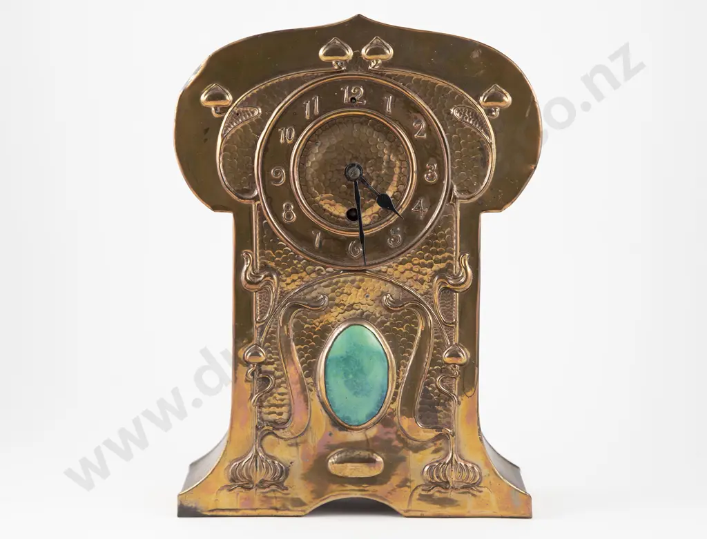 Art Nouveau Copper Mantle Clock Image 1++