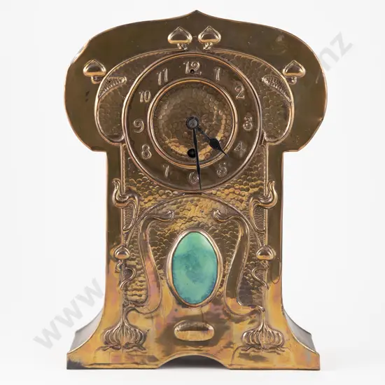 Art Nouveau Copper Mantle Clock