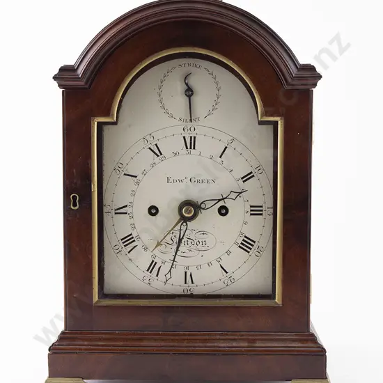 Geo III Mahogany Cased Twin Fusee Bracket Clock by Edward Green