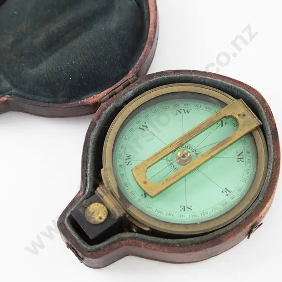 Victorian Bronzed Brass Prismatic Pocket Barometer
