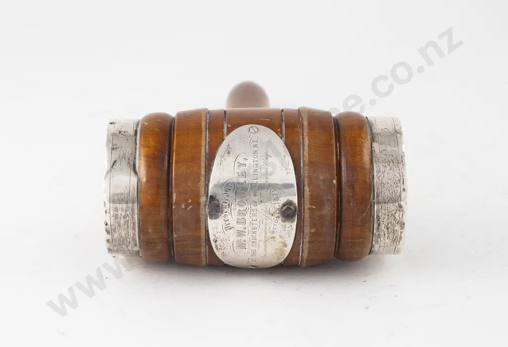 C19th NZ Historical Wellington Cricket Presentation Gavel Image 1++