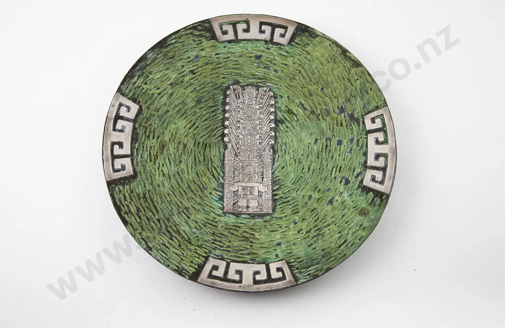 Peruvian Bronze & Silver Overlaid Wall Plaque Image 1++