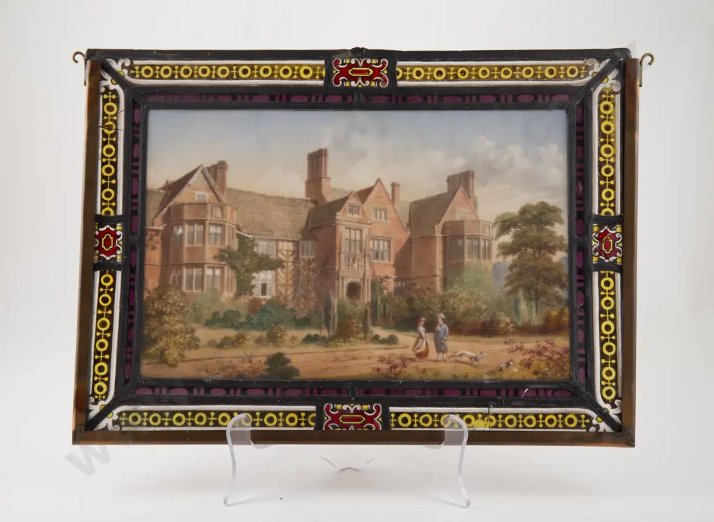 C19th European Painted Glass Panel Image 1++