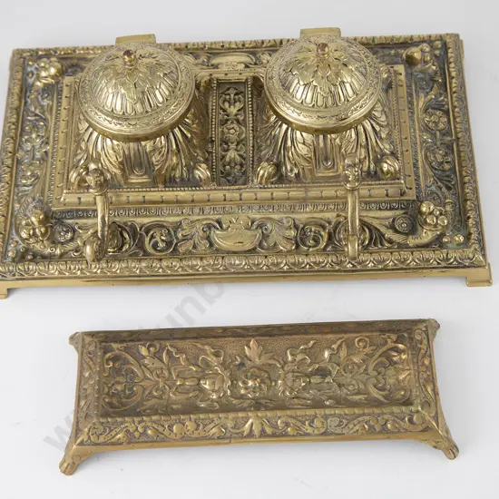 Late C19th Cast Brass Deskstand