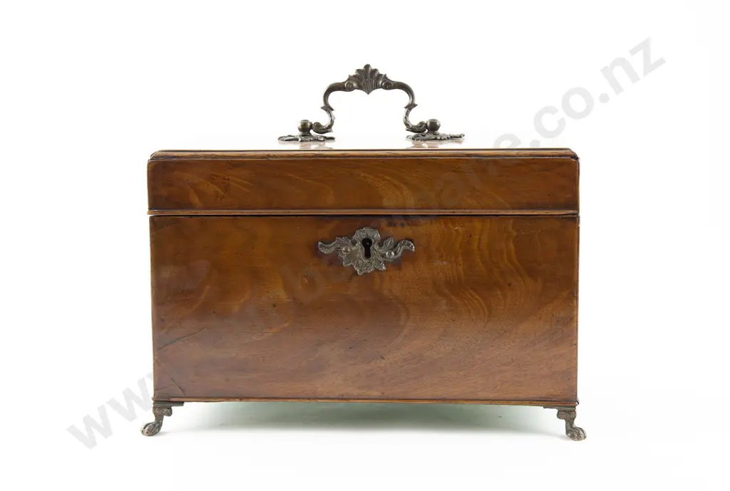 Geo III Mahogany Tea Caddy Image 1++