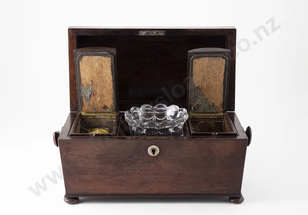 Wm IV Rosewood Sarcophagus Tea Caddy Image 1++