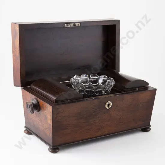 Wm IV Rosewood Sarcophagus Tea Caddy