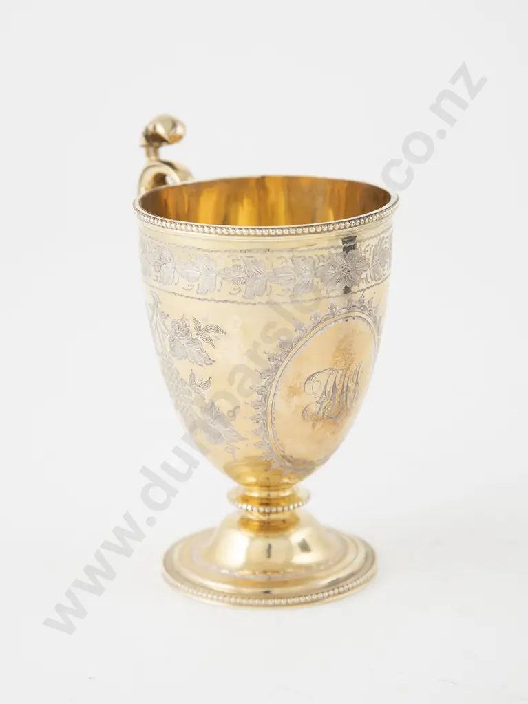 Cased Victorian S/S Gilt Cup Image 1++