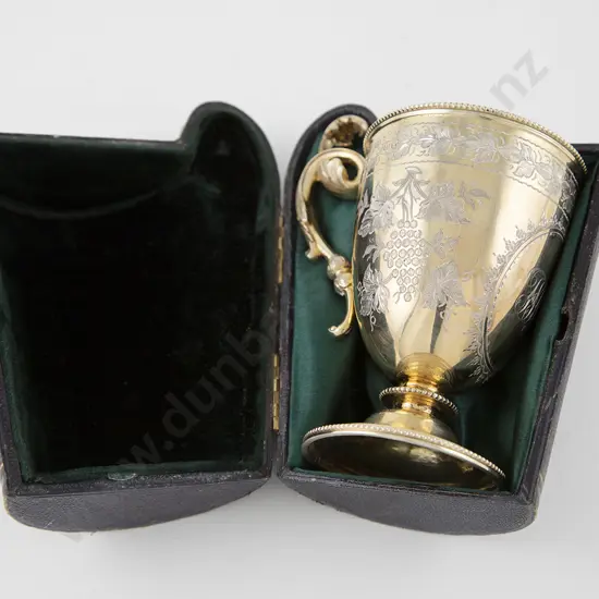 Cased Victorian S/S Gilt Cup