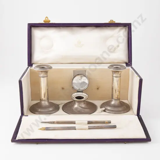 Cased Geo V S/S Desk Set By Asprey & Co Ltd