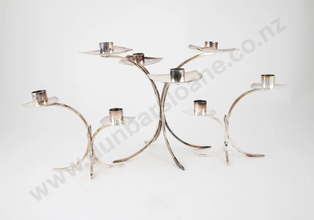 Set Three Modern Design S/S Candleholders Image 1++